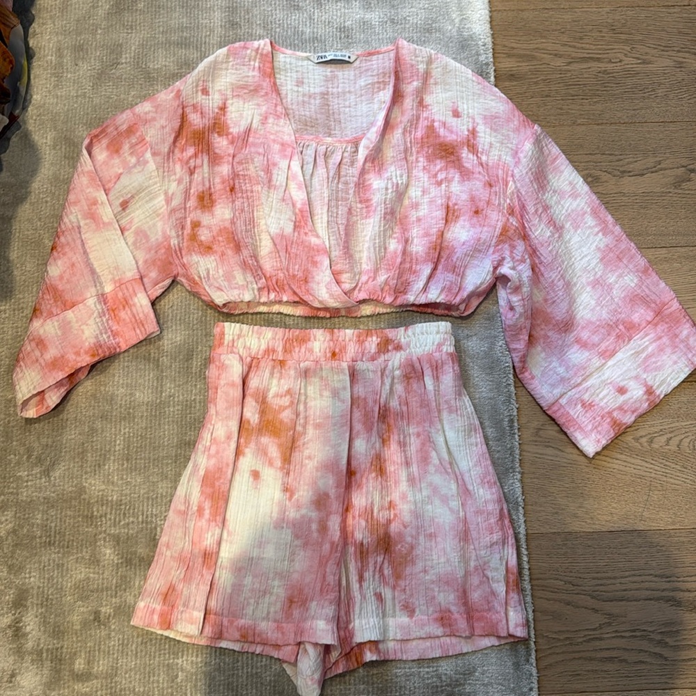 Zara Co-ord set matching Top and Shorts